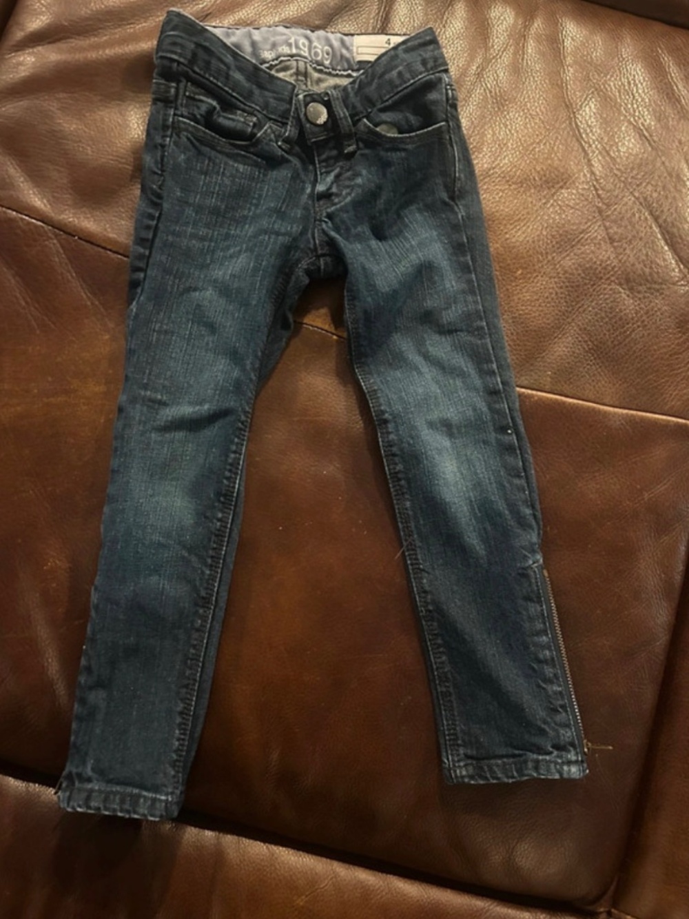 Gap Kids 1969 Skinny Ankle Zip Jeans Dark Wash - Size 4